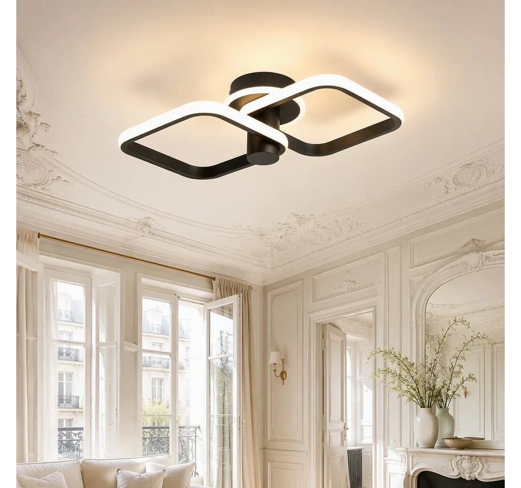 BlingBin LED Deckenleuchte 46cm 34W 1895 lm Sandschwarz 3000K Modern - Bild 2