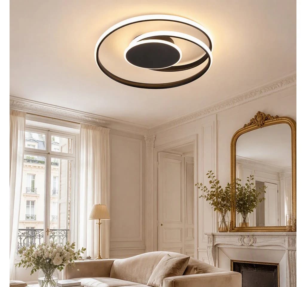 BlingBin LED Deckenleuchte 44W Warmweiß Schwarz Spiral