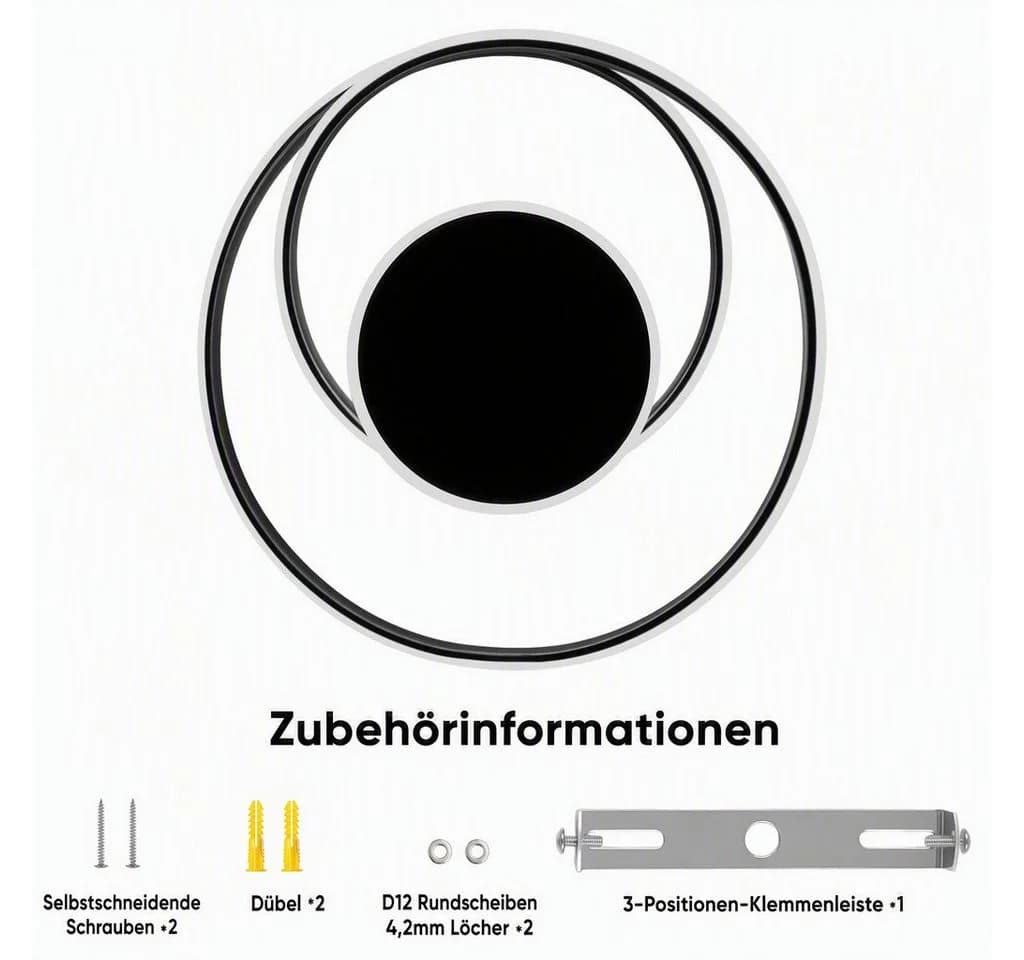 BlingBin LED Deckenleuchte 44W Warmweiß Schwarz Spiral - Bild 4