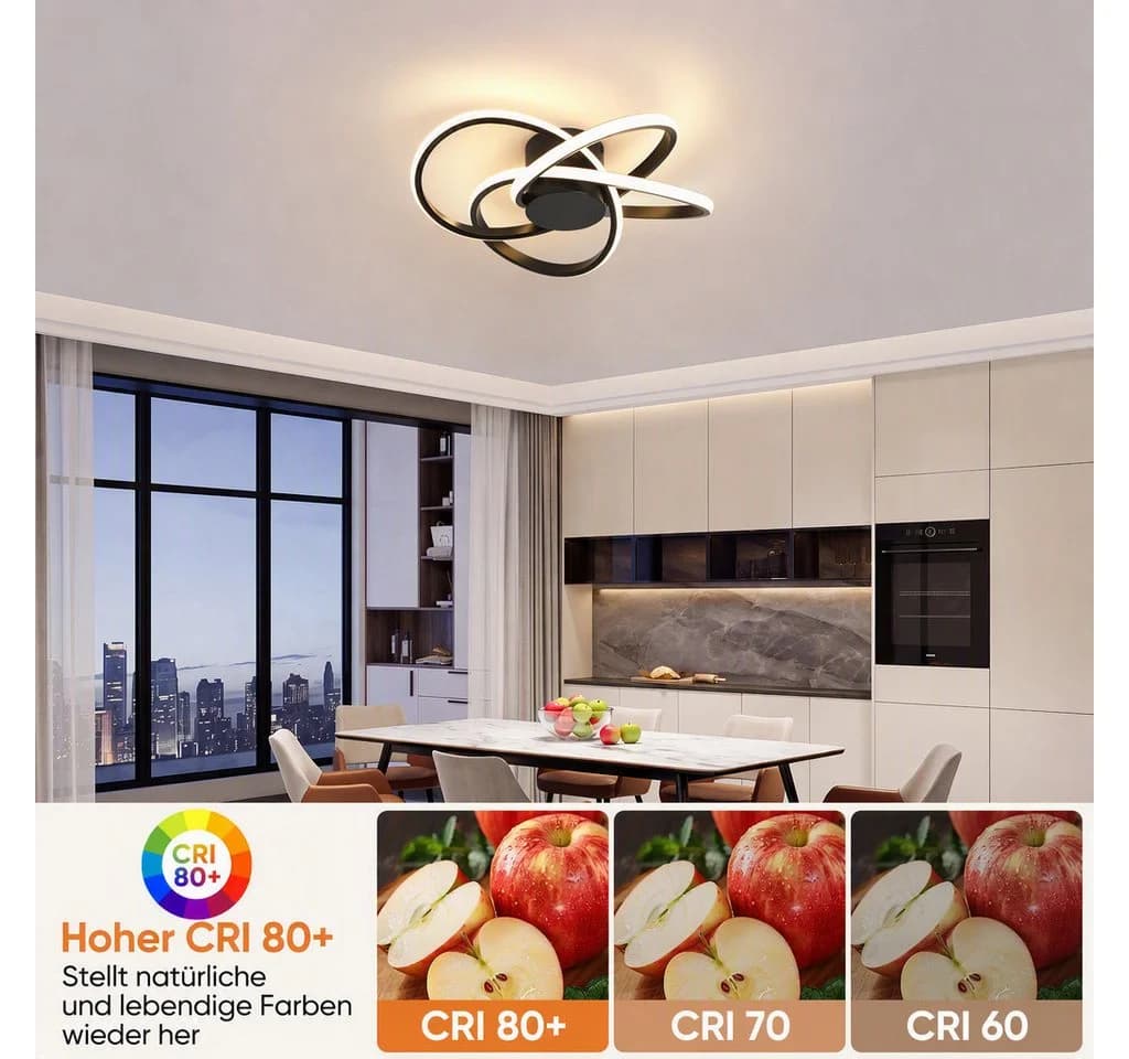 BlingBin LED Deckenleuchte 37W Modern Schwarz - Bild 5