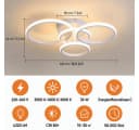BlingBin LED Deckenleuchte Weiß Modern Dimmbar 3000K-6500K Bild 4