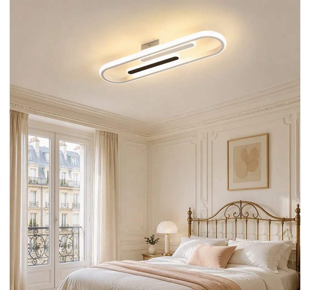 BlingBin LED Deckenleuchte 47cm Modern Warmweiß Schwarz/Weiß