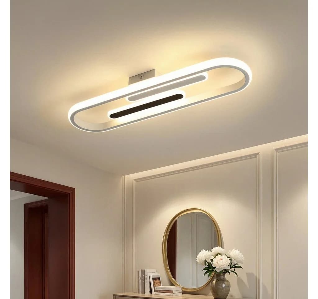 BlingBin LED Deckenleuchte 47cm Modern Warmweiß Schwarz/Weiß - Bild 2