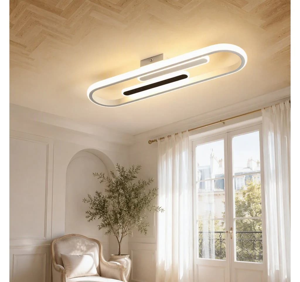 BlingBin LED Deckenleuchte 47cm Modern Warmweiß Schwarz/Weiß - Bild 3