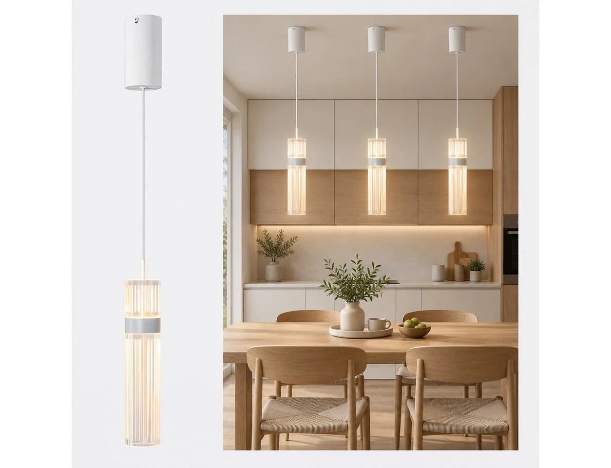 BlingBin LED Pendelleuchte 1-flammig Acryl & Metall Weiß - Bild 3