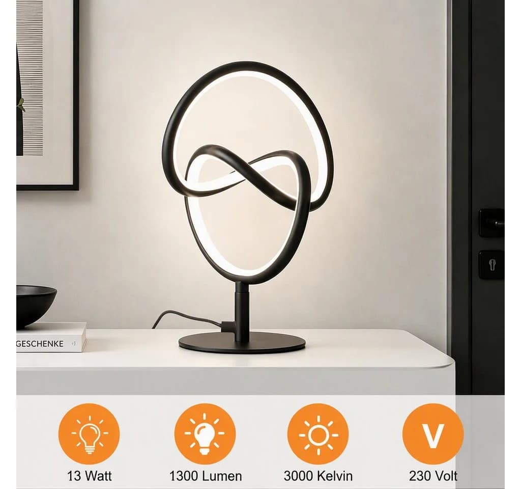 BlingBin LED Tischleuchte Modern Sandschwarz Warmweiß - Bild 4