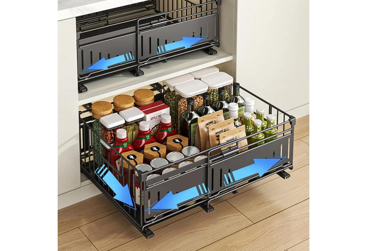 LEMLIT Küchenorganizer-Set Schwarz Teleskopschublade - Bild 2