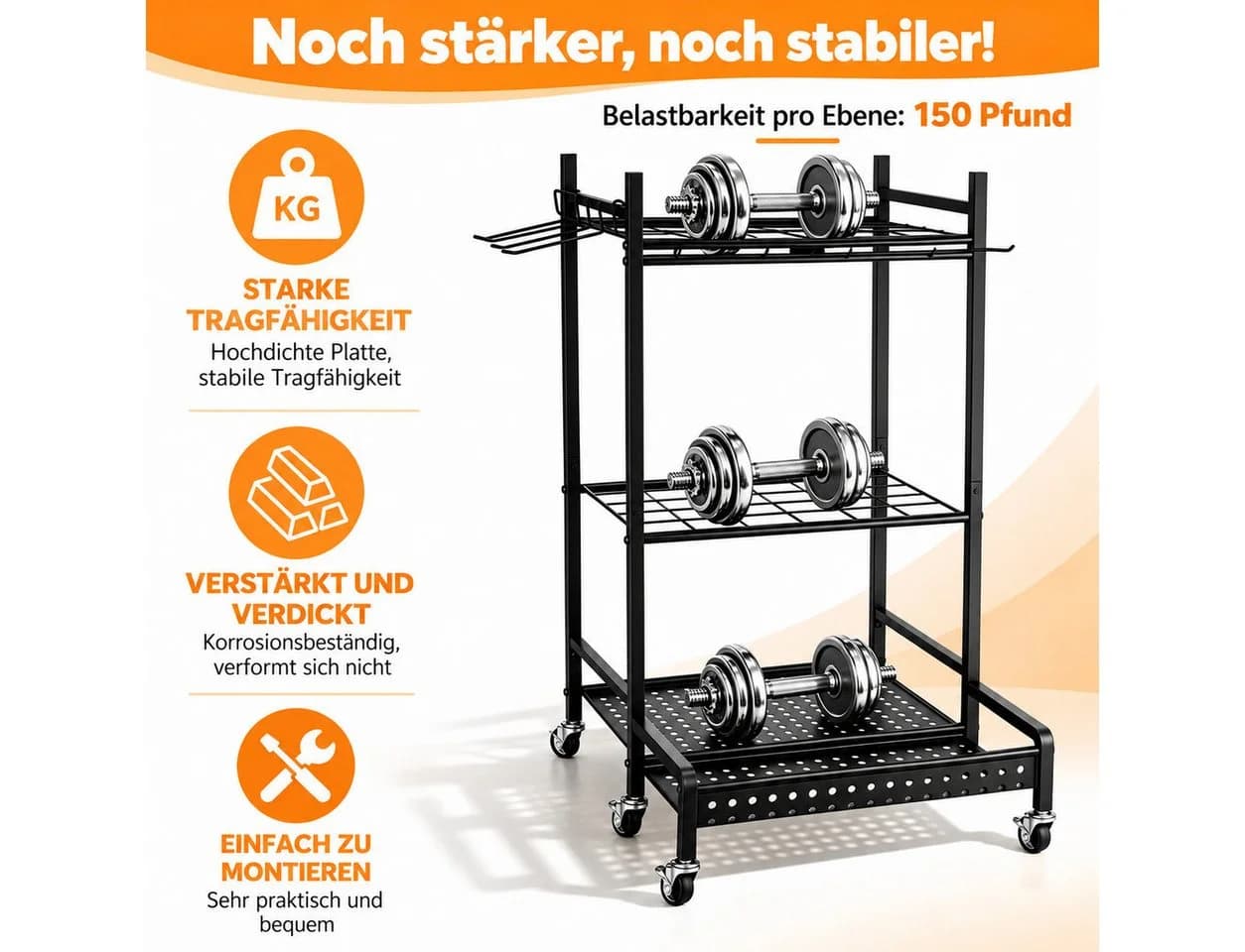 LEMLIT Gartengerätehalter Organizer Schwarz Metall - Bild 3