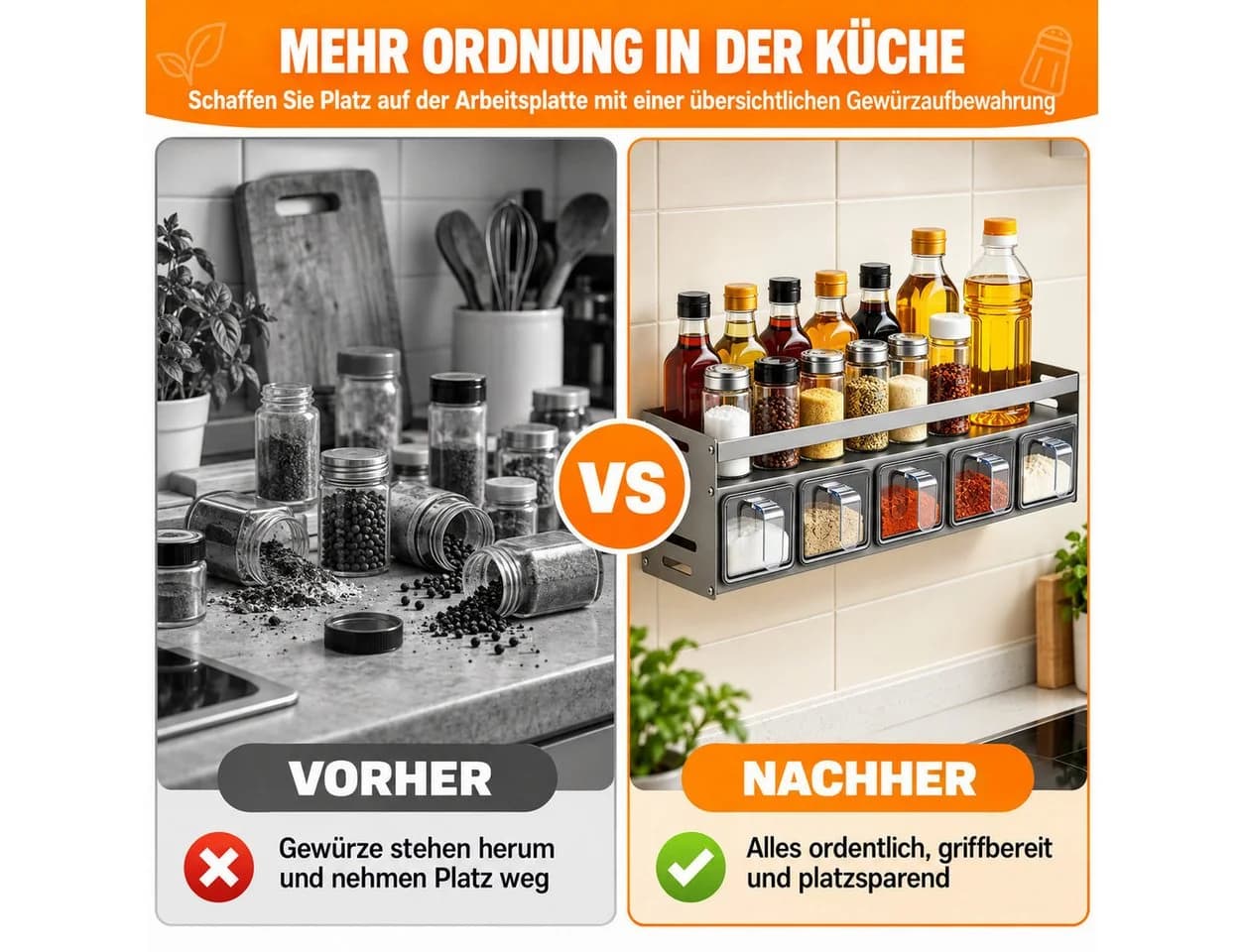 LEMLIT Gewürzregal Grau Aluminium mit 5 Dosen - Bild 5