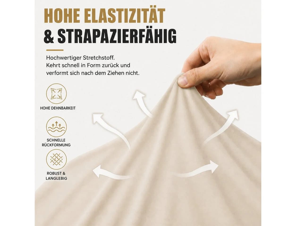 LEMLIT Stuhlhusse Stretch Beige 4 Stück - Bild 4