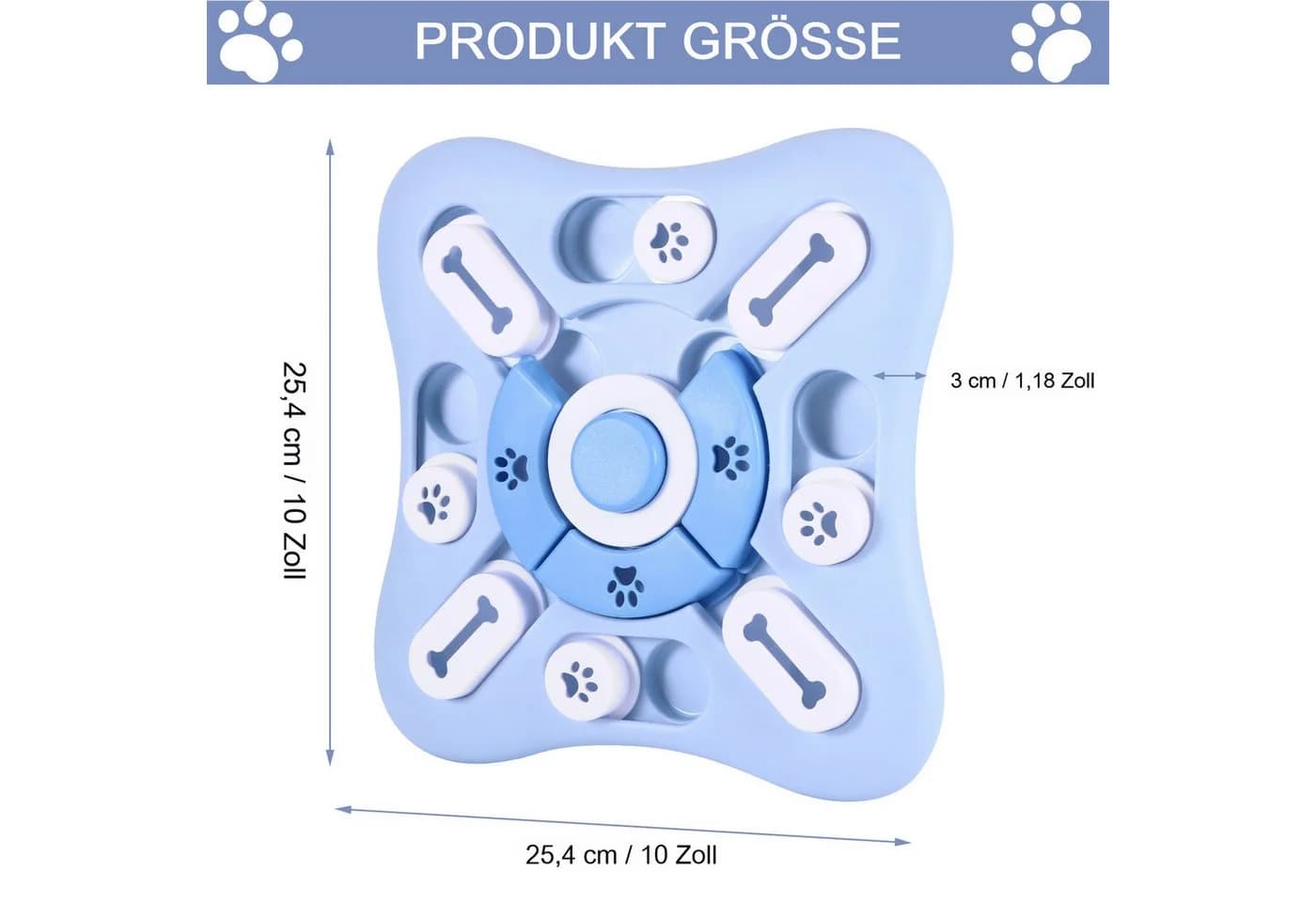 LEMLIT Interaktives Hundespielzeug Blau mit Puzzle-Design