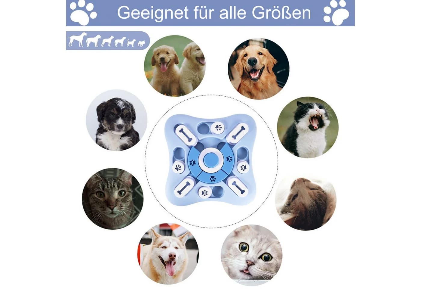LEMLIT Interaktives Hundespielzeug Blau mit Puzzle-Design - Bild 4
