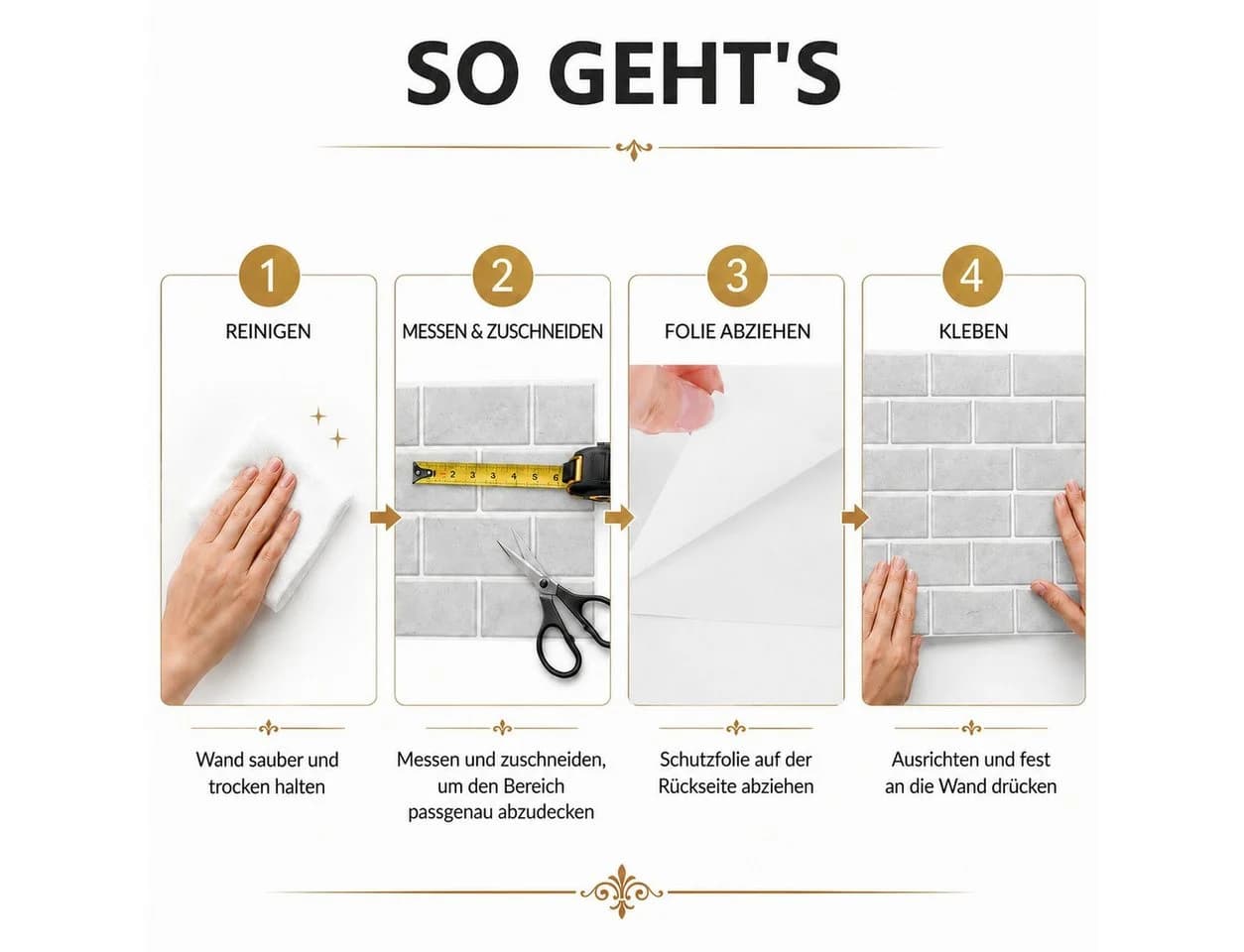 BlingBin Fliesenaufkleber Mosaik Selbstklebend Grau/Schwarz - Bild 5