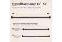 BlingBin Gardinenstange Industriell Schwarz Ausziehbar 120-212 cm Bild 3
