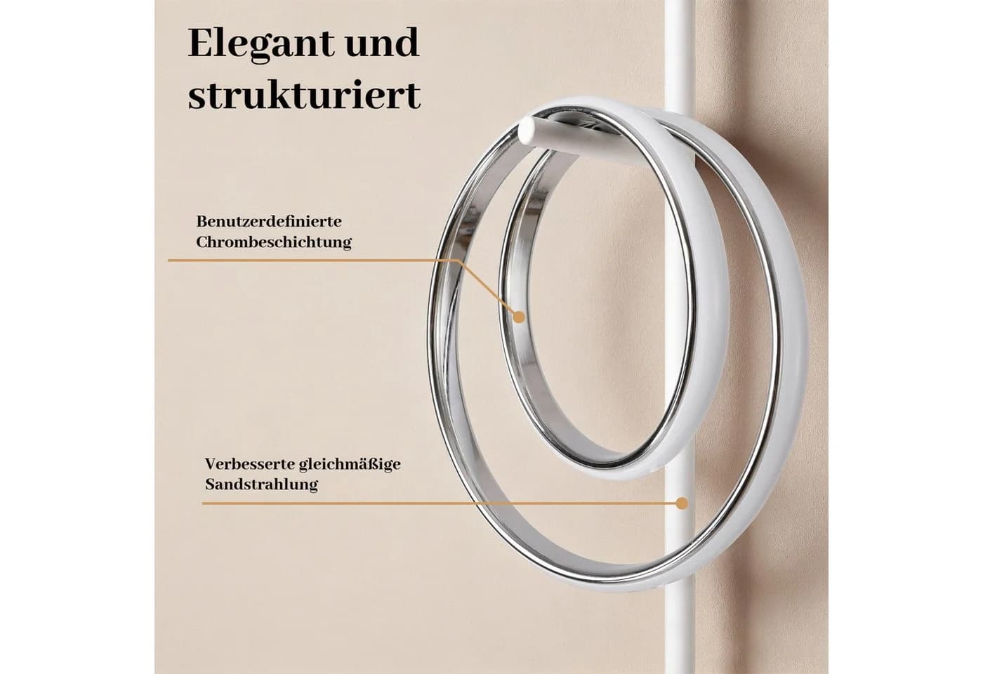 BlingBin Stehlampe LED Doppelring Silber 21W 4500K - Bild 4