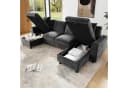 BlingBin U-Form Ecksofa mit USB-Anschluss und Stauraum Grau Bild 2