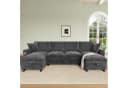 BlingBin U-Form Ecksofa mit USB-Anschluss und Stauraum Grau Bild 3