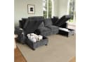 BlingBin U-Form Ecksofa mit USB-Anschluss und Stauraum Grau Bild 4