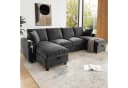 BlingBin U-Form Ecksofa mit USB-Anschluss und Stauraum Grau Bild 5