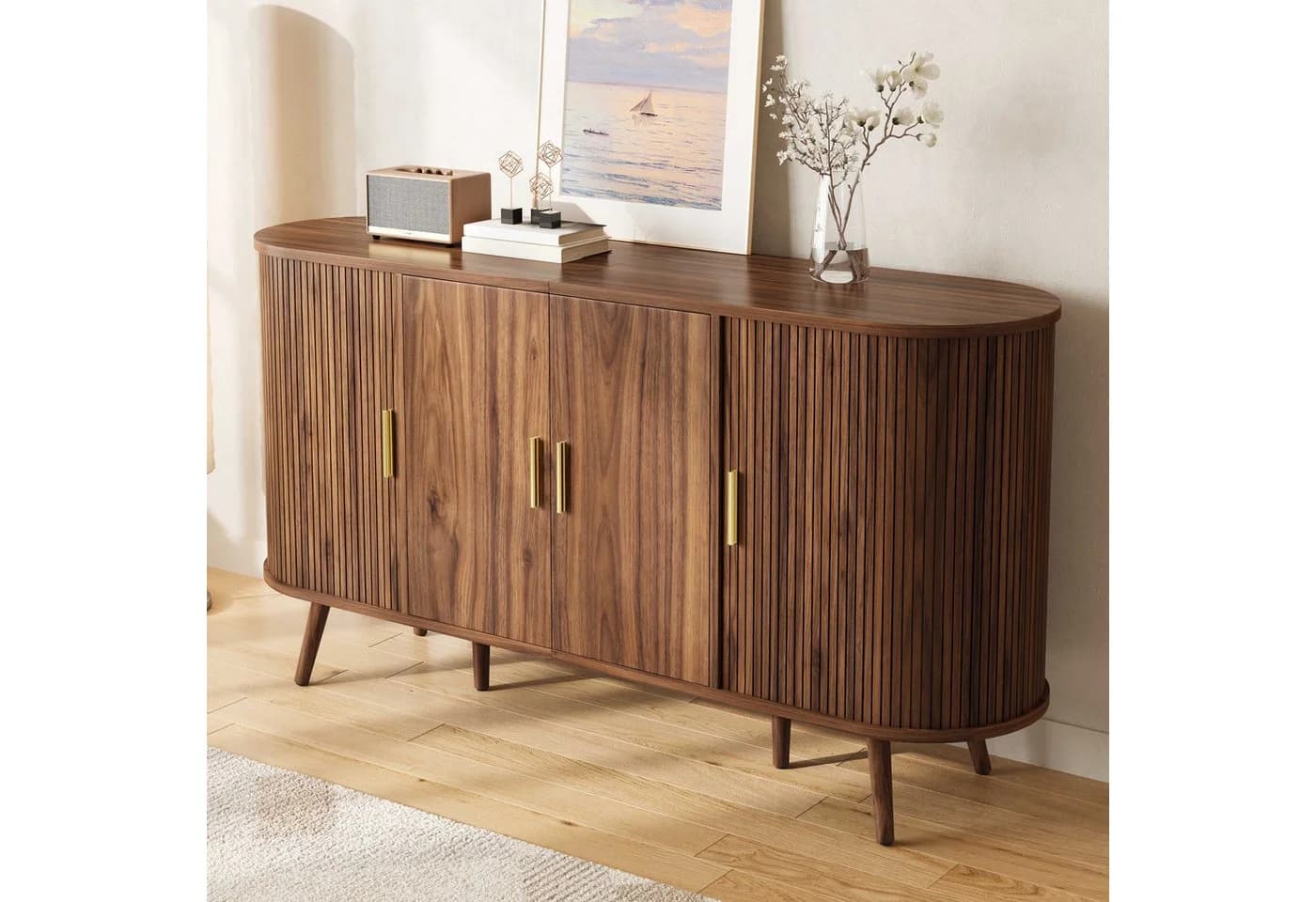 BlingBin Sideboard 150cm Holzoptik Schiebetüren Skandinavisch - Bild 2