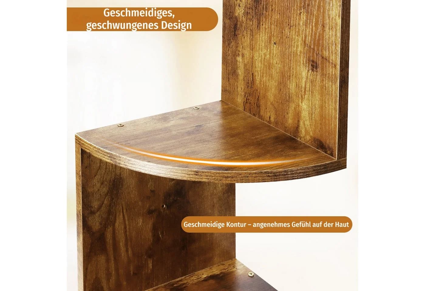 BlingBin Eckregal Wandregal Braun 5 Ebenen Modern - Bild 5
