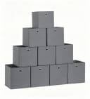 BlingBin Faltbox Aufbewahrungsbox 10er Set Grau mit Griff Bild 2