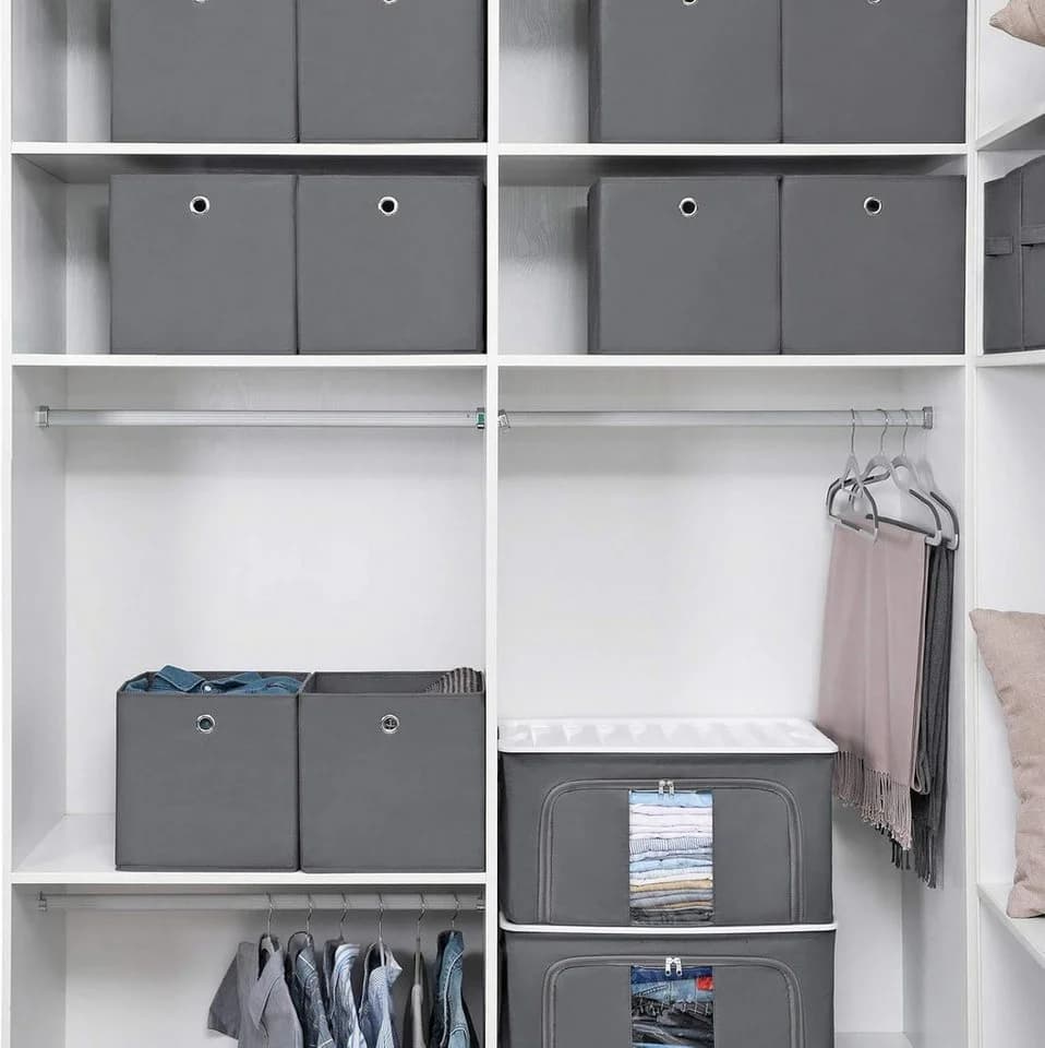 BlingBin Faltbox Aufbewahrungsbox 10er Set Grau mit Griff - Bild 3
