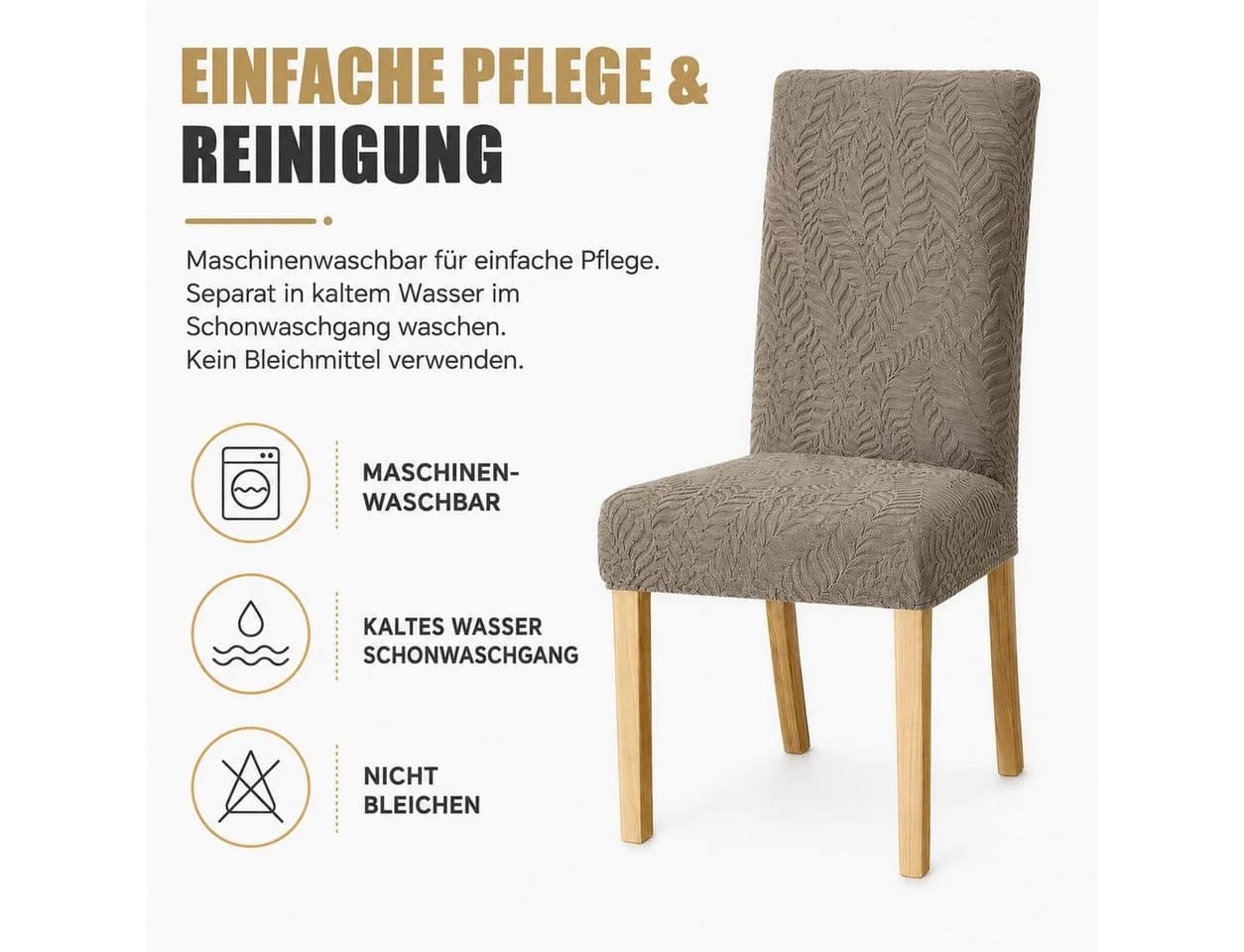 BlingBin Stuhlhusse Stretch Polyester Beige