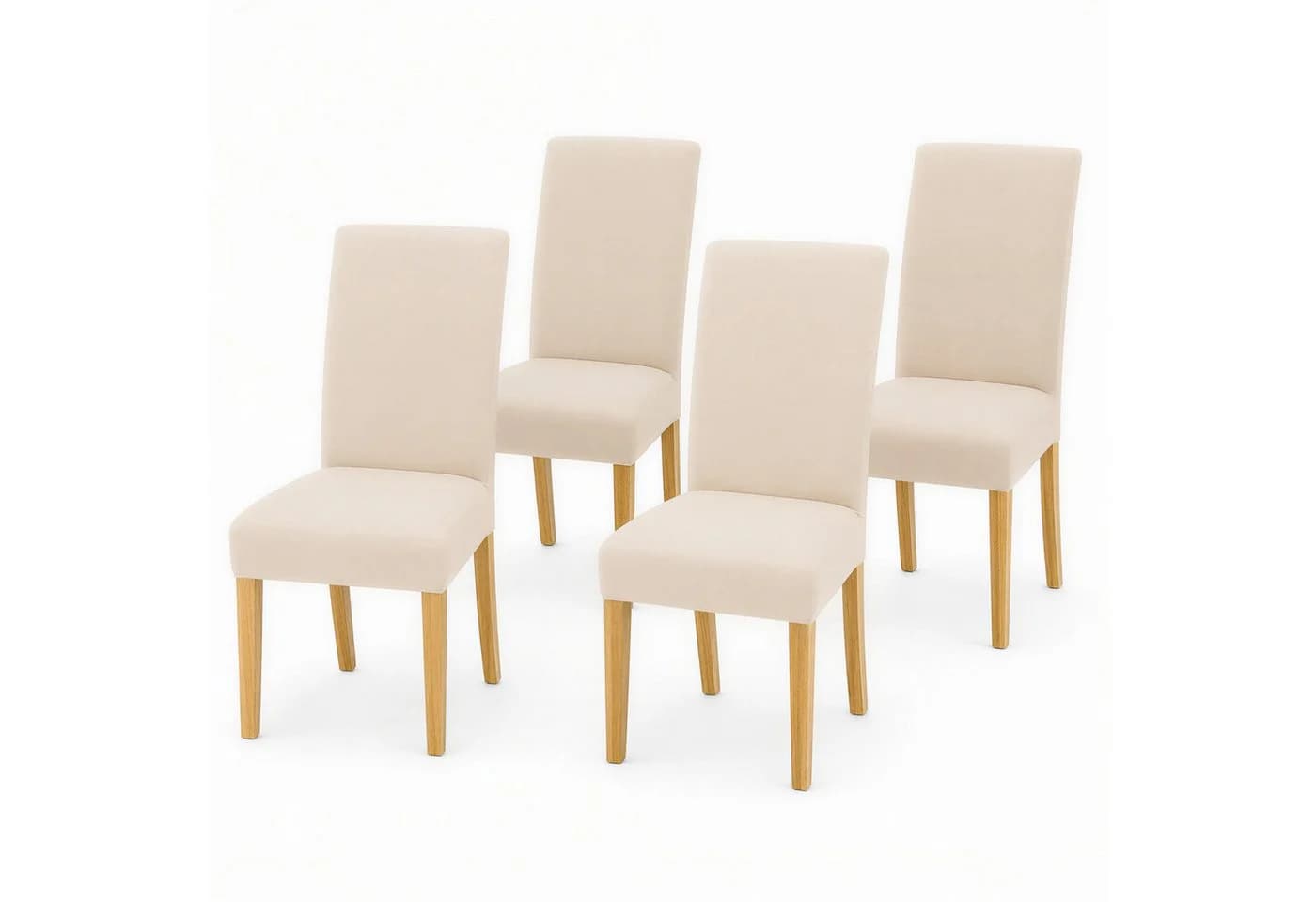 BlingBin Stuhlhusse 4er Set Beige Stretch Stuhlbezug - Bild 2