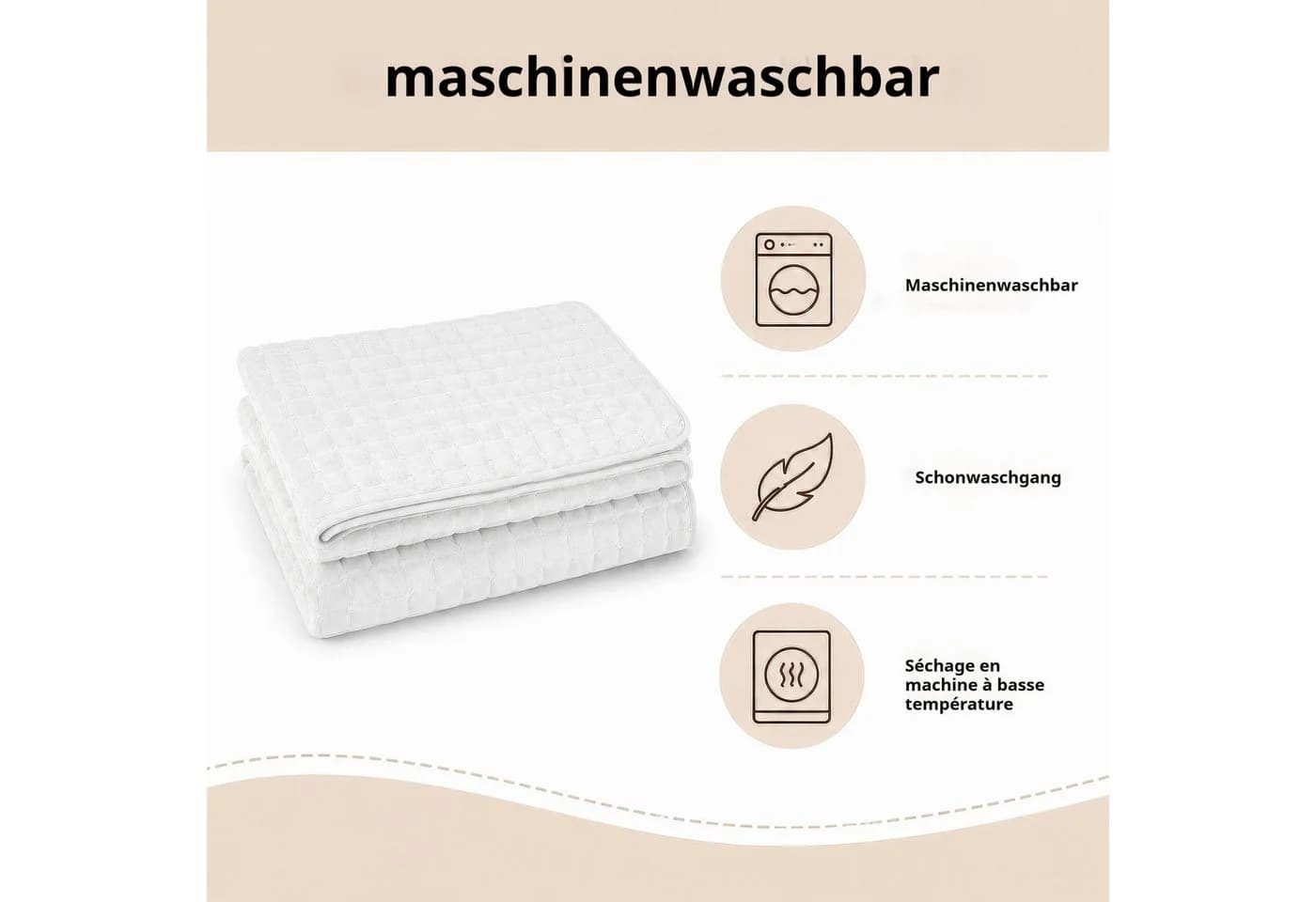 LEMLIT Sofabezug Weich Flanell Rutschfest Schutzdecke Weiß - Bild 5