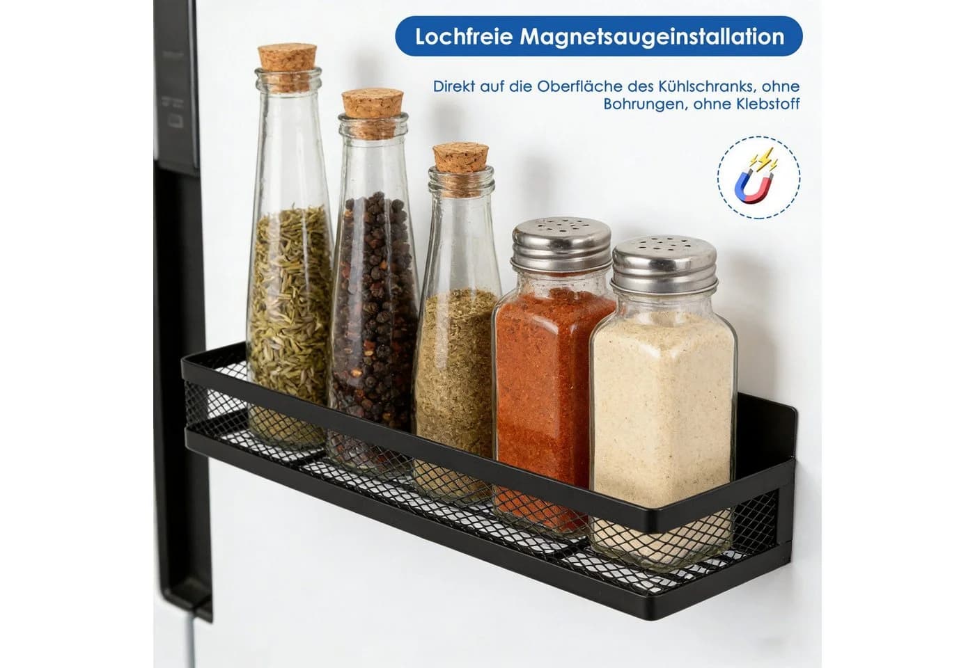 BlingBin Magnetisches Gewürzregal 4-tlg. Schwarz mit 8 Haken - Bild 5