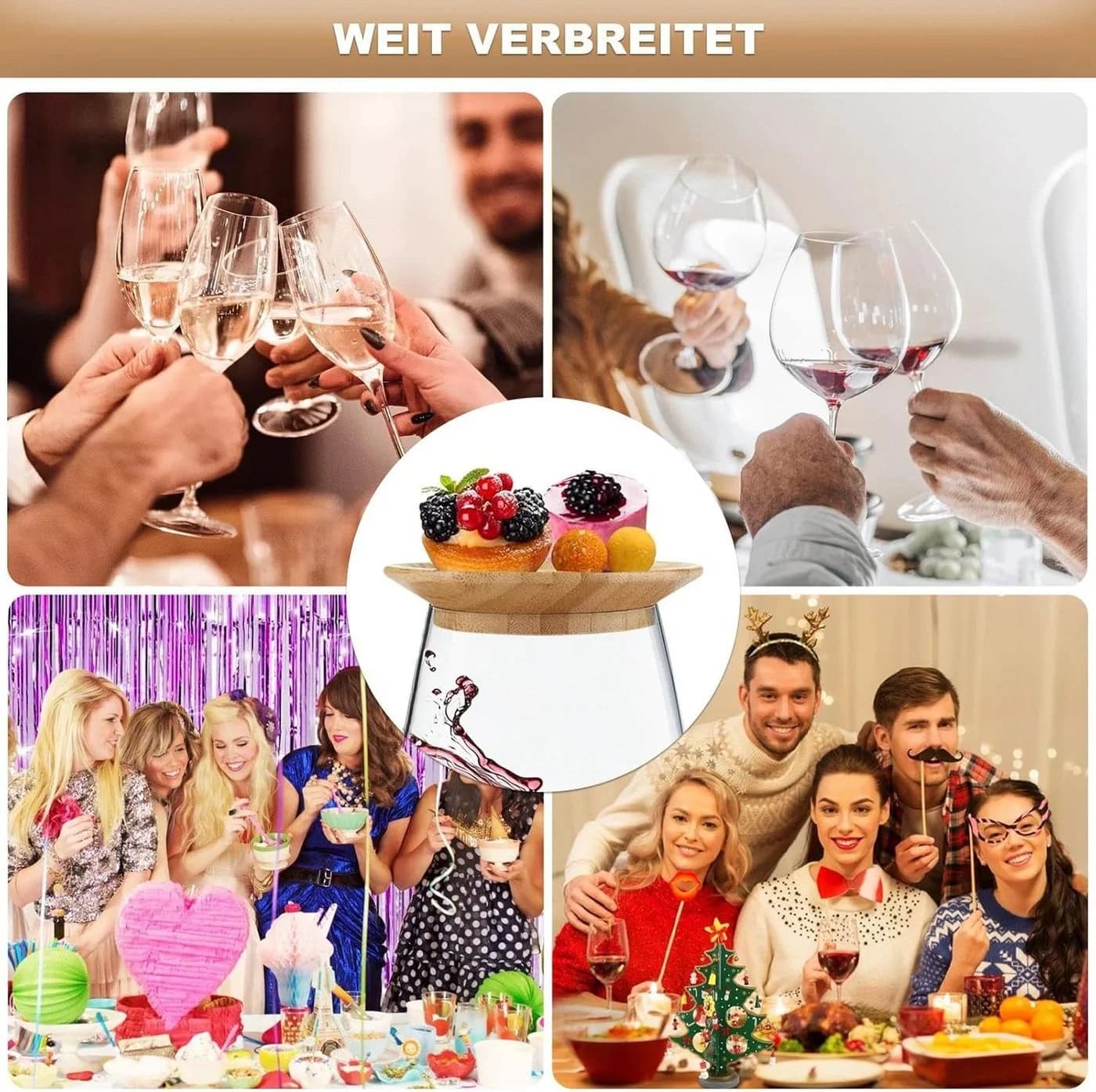 BlingBin Getränkeuntersetzer 10er Set Bambus Beige - Bild 5