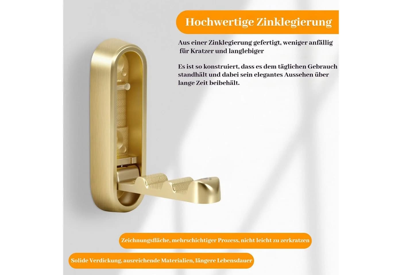 BlingBin Klapphaken 4er Set Wandgarderobe Gold Zinklegierung - Bild 4