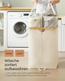BlingBin Wäschekorb 150L mit 2 Fächern und Innensäcken Weiß Bild 5