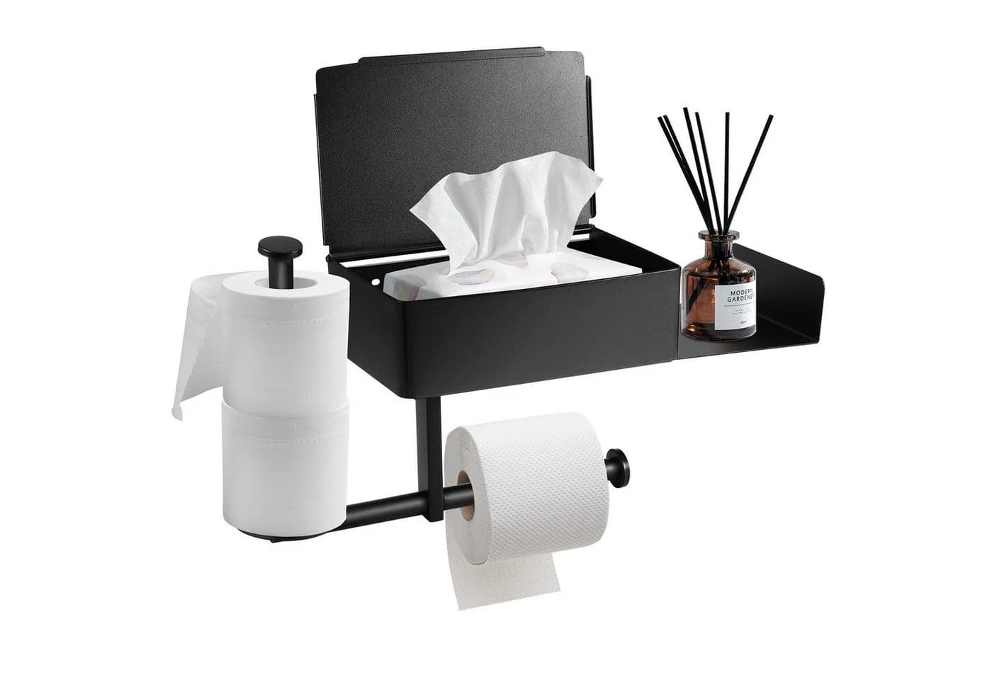 BlingBin Toilettenpapierhalter Schwarz Edelstahl Ohne Bohren - Bild 2