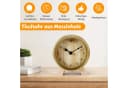 BlingBin Analoger Tischwecker Gold Schwarz Leise Holz Metall Bild 1