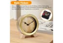 BlingBin Analoger Tischwecker Gold Schwarz Leise Holz Metall Bild 5