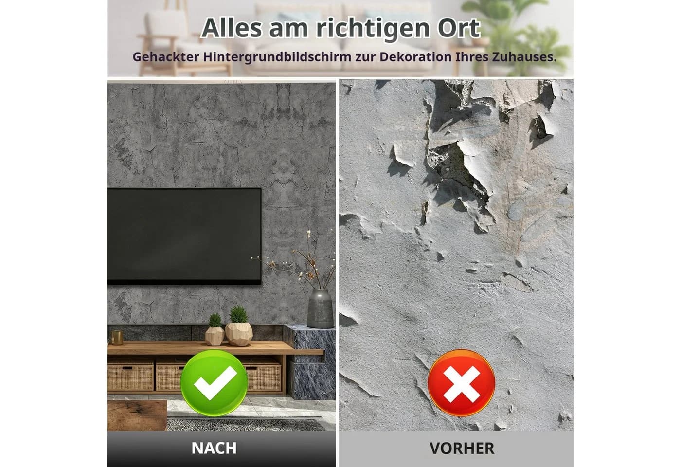BlingBin Möbelfolie Grau Betonoptik Selbstklebend - Bild 3