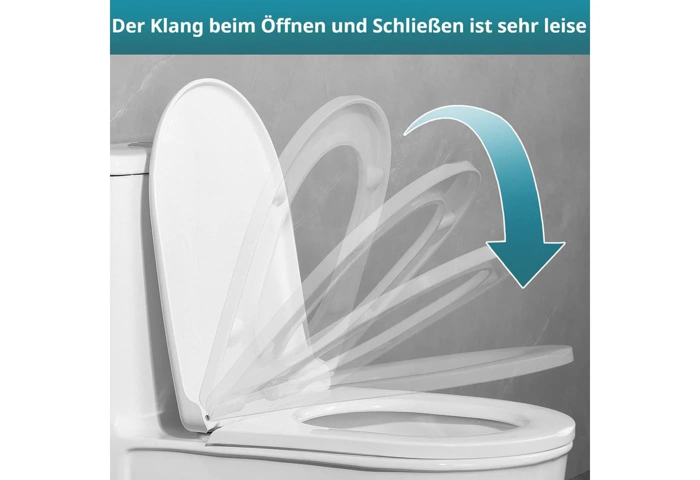 BlingBin WC-Sitz U-Form mit Absenkautomatik und Schnellverschluss Weiß - Bild 3
