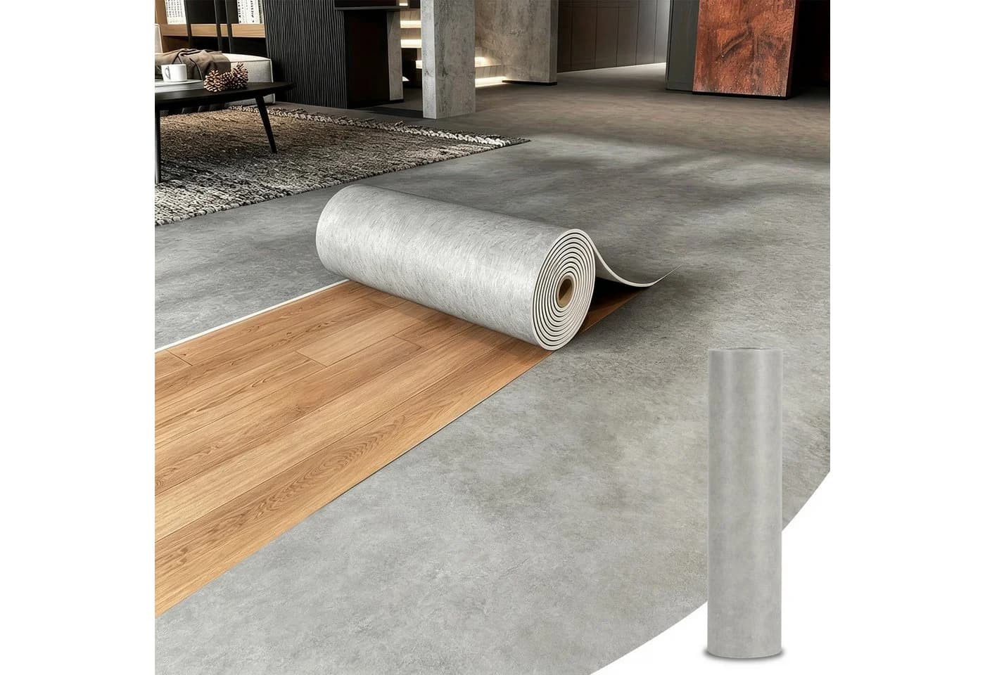 BlingBin Möbelfolie Selbstklebend Grau Betonoptik - Bild 2