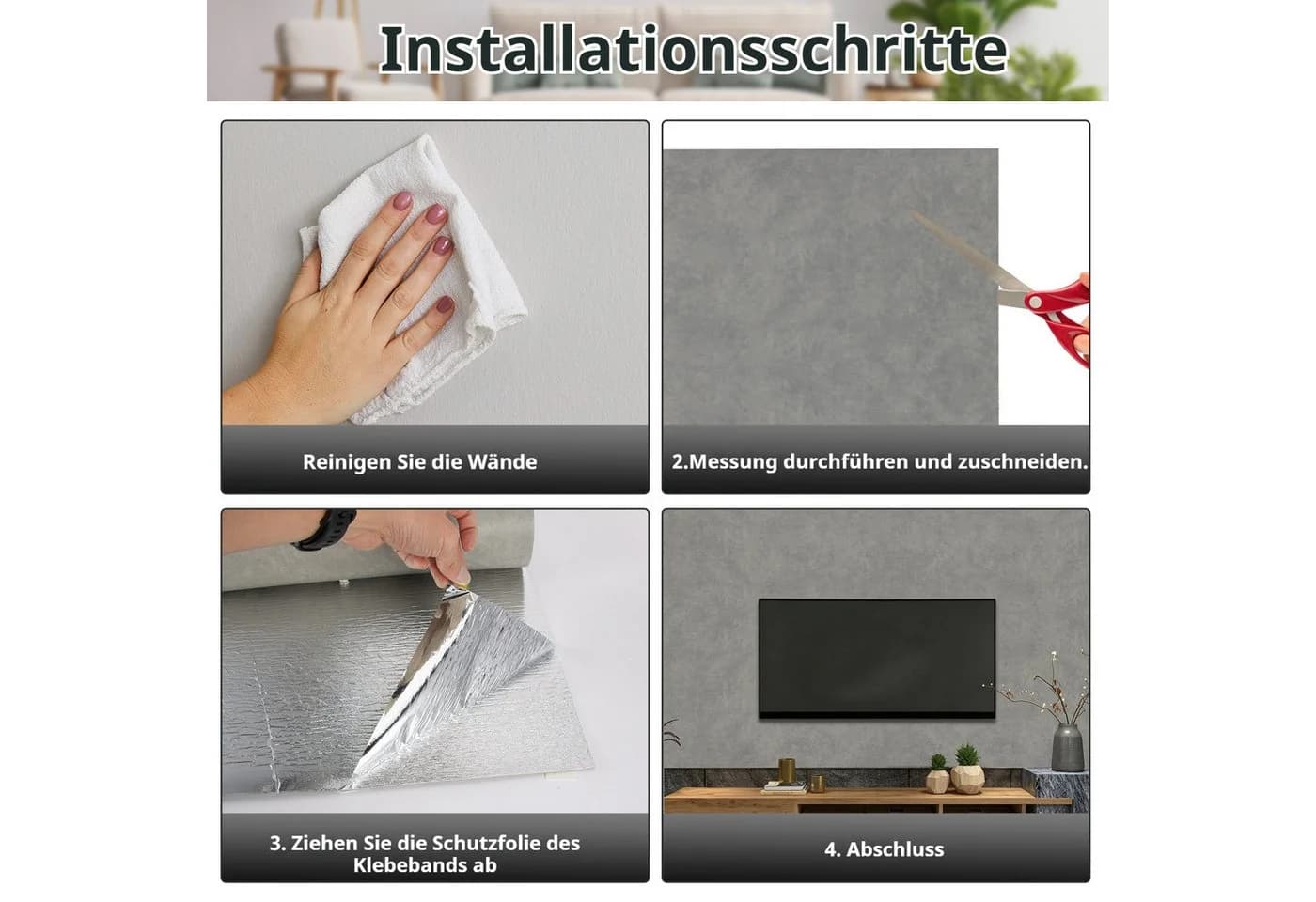 BlingBin Möbelfolie Selbstklebend Grau Betonoptik - Bild 4