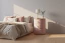 BlingBin Nachttisch Rosa Samt Marmorplatte 3 Schubladen Bild 1