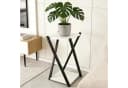 BlingBin Blumenhocker Zweistöckig Metall MDF Weiß/Braun Bild 1