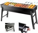 BlingBin Faltbarer Mini-Holzkohlegrill Edelstahl Schwarz Bild 2