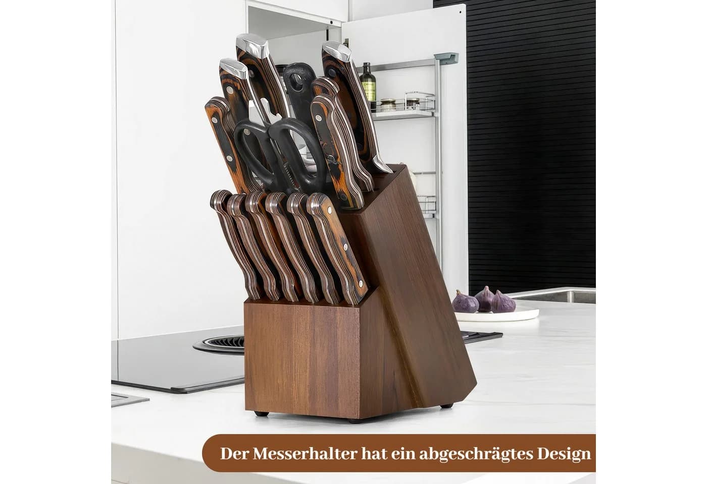 BlingBin Messerblock Braun 14 Fächer Holz - Bild 3