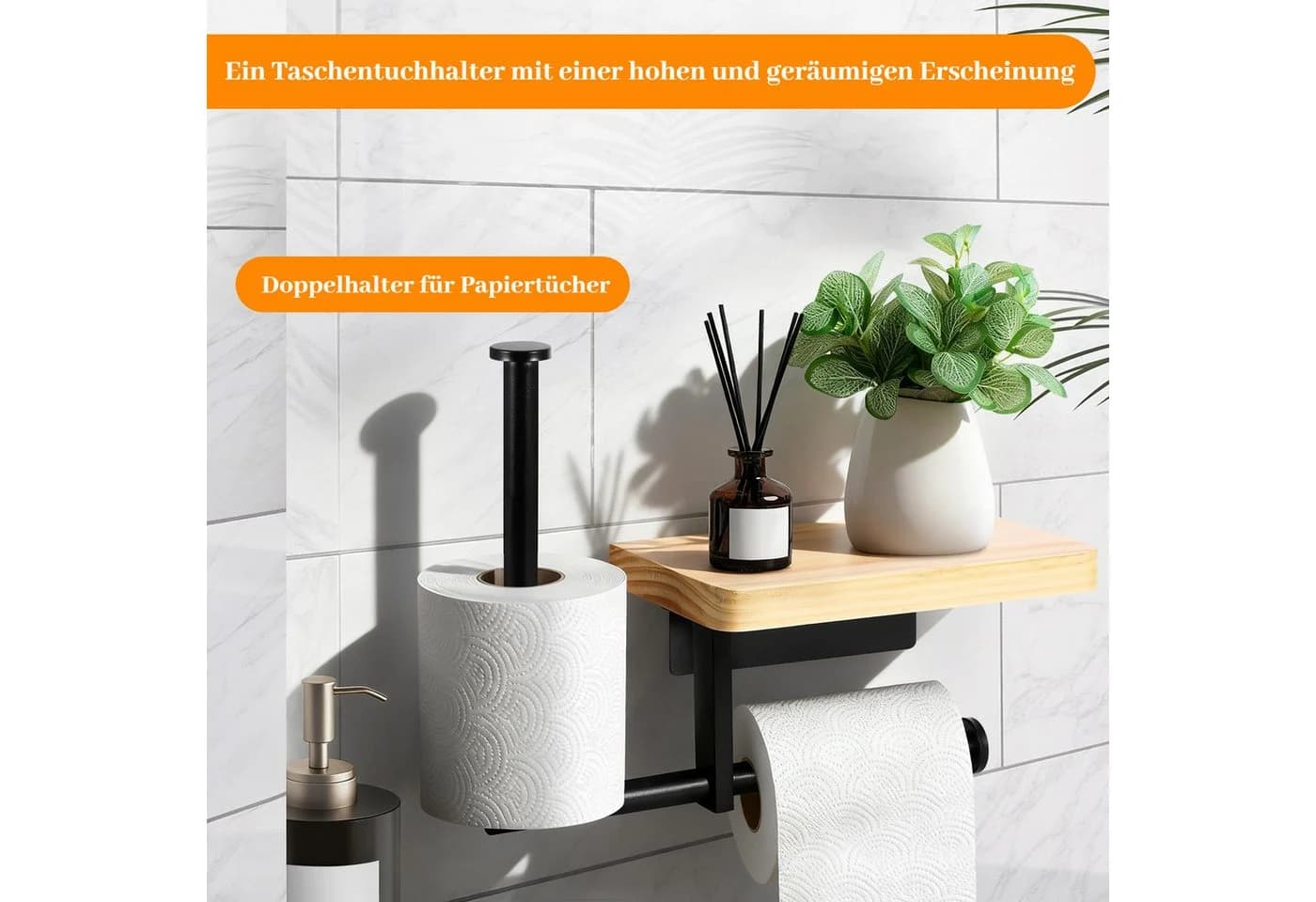 Stilvoller Toilettenpapierhalter aus Massivholz