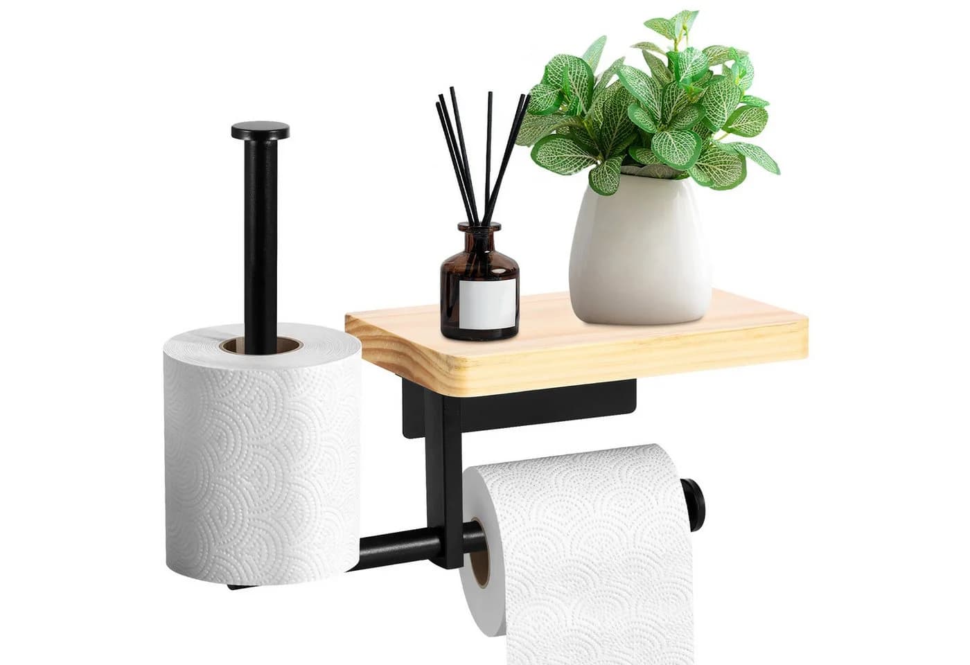 Stilvoller Toilettenpapierhalter aus Massivholz - Bild 2