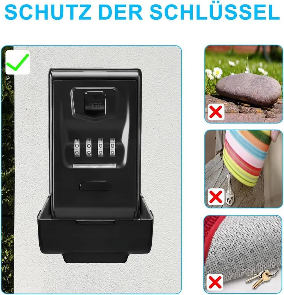 BlingBin Schlüsseltresor mit Zahlencode Schwarz Grau - Bild 4