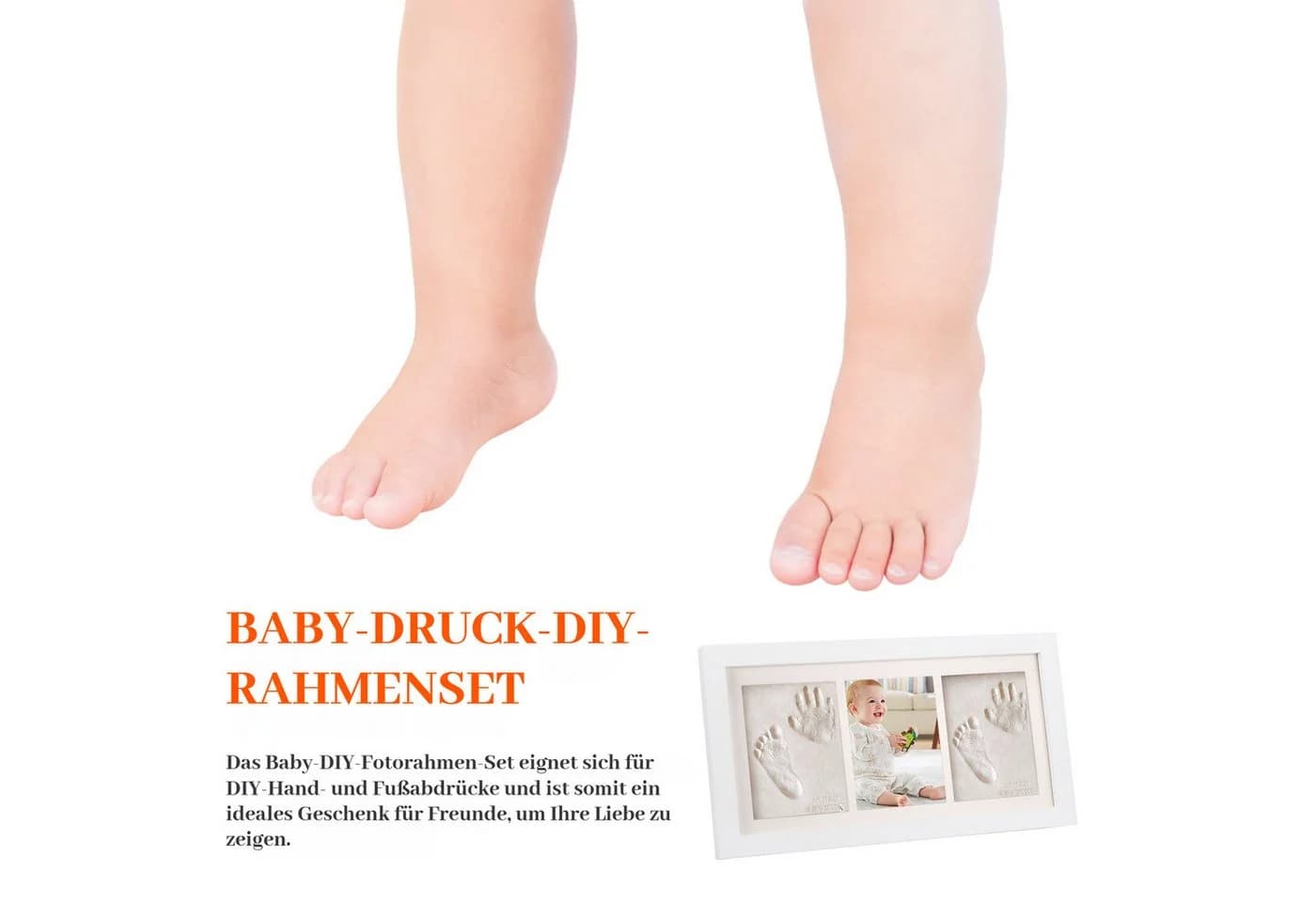 BlingBin Baby Handabdruck Fußabdruck Set Komplettset Gipsabdruck Kit - Bild 3