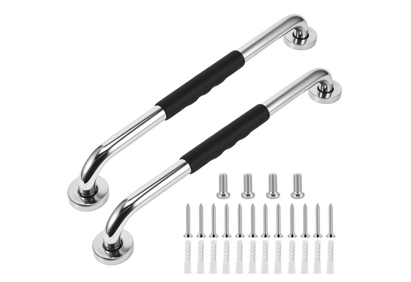 BlingBin Dusch-Haltegriff Edelstahl Schwarz/Silber 200kg - Bild 2